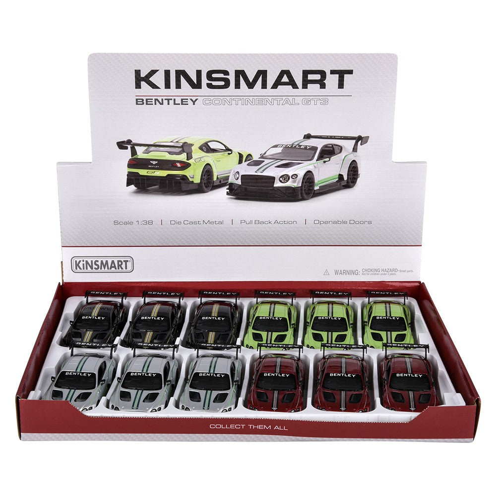 Die-Cast Pull Back Bentley Continental GT3 (12 Pc Display)