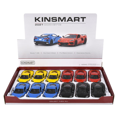 Die-Cast Pull Back 2021 Corvette (12 PC Display)
