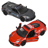 Die-Cast Pull Back 2021 Corvette Police/Firefighter (12 PC Display)