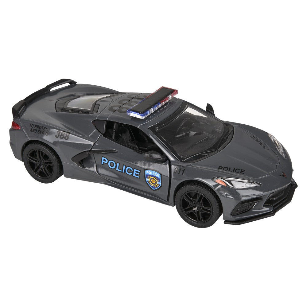 Die-Cast Pull Back 2021 Corvette Police/Firefighter (12 PC Display)