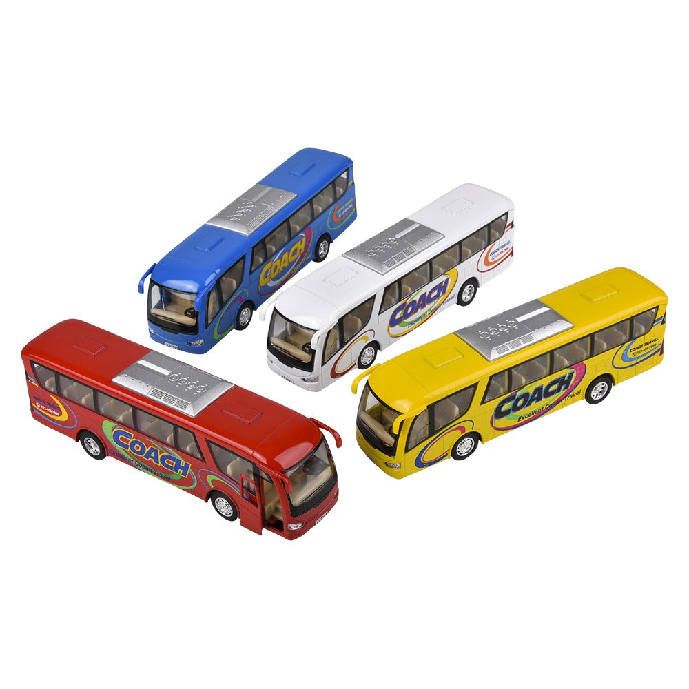 Die-Cast Pull Back Coach Bus (12 Display)