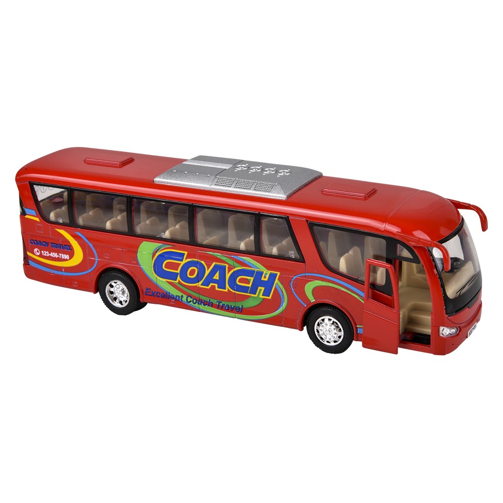Die-Cast Pull Back Coach Bus (12 Display)