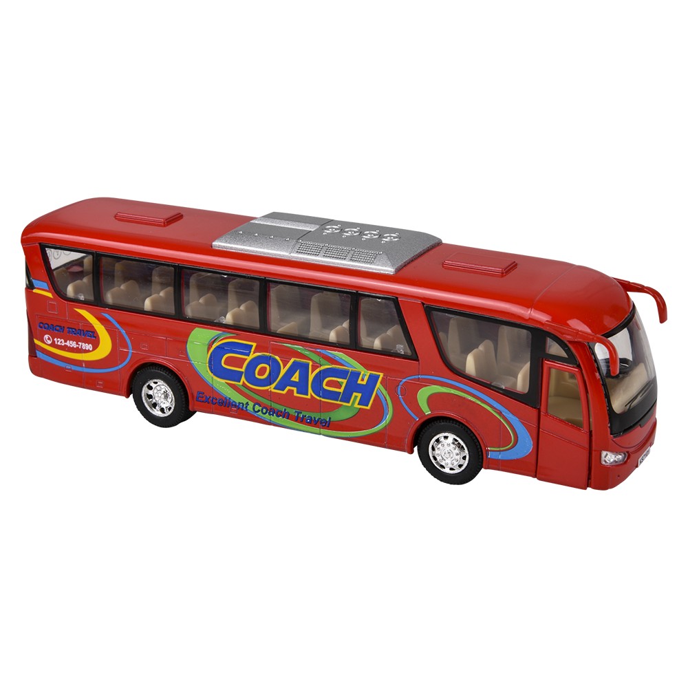 Die-Cast Pull Back Coach Bus (12 Display)