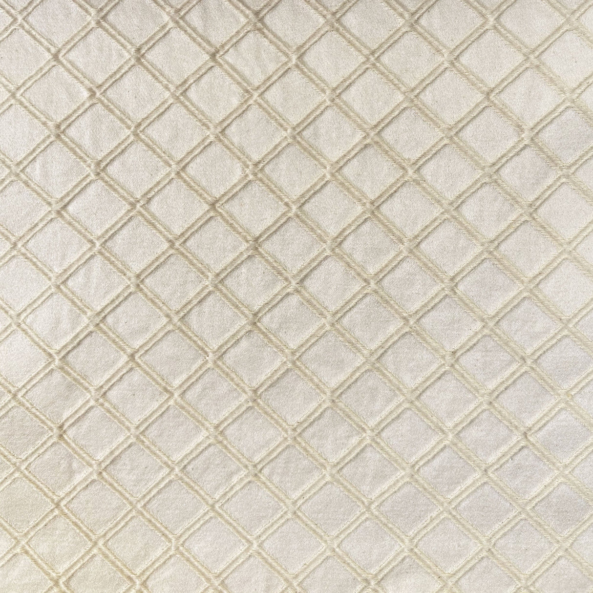 Vecta Embossed Diamond Jacquard Fabric - Natural Washed, 60" Width (1 Yard)