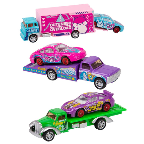 Die-Cast Style Racer Car Carrier (1 DZ)