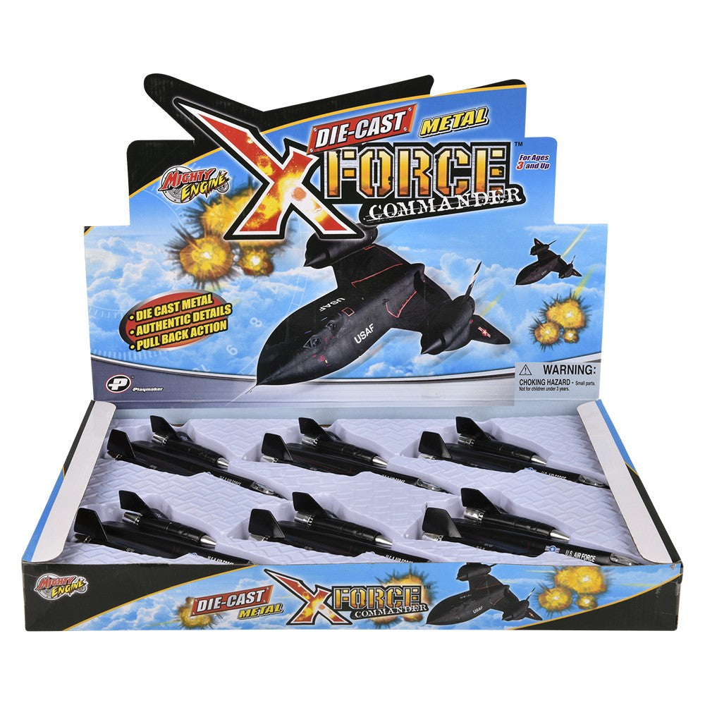 SR-71 Blackbird Die-Cast Pull Back Jet (6 Pc Display)