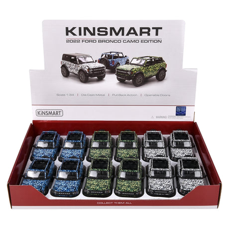 Die-Cast 2022 Ford Bronco Open Top Camo Print (12 PC Display)