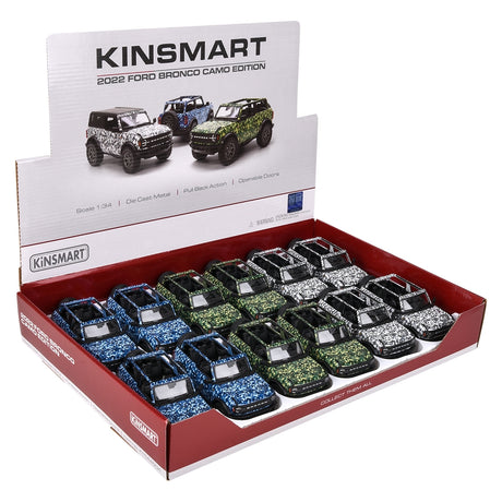 Die-Cast 2022 Ford Bronco Open Top Camo Print (12 PC Display)