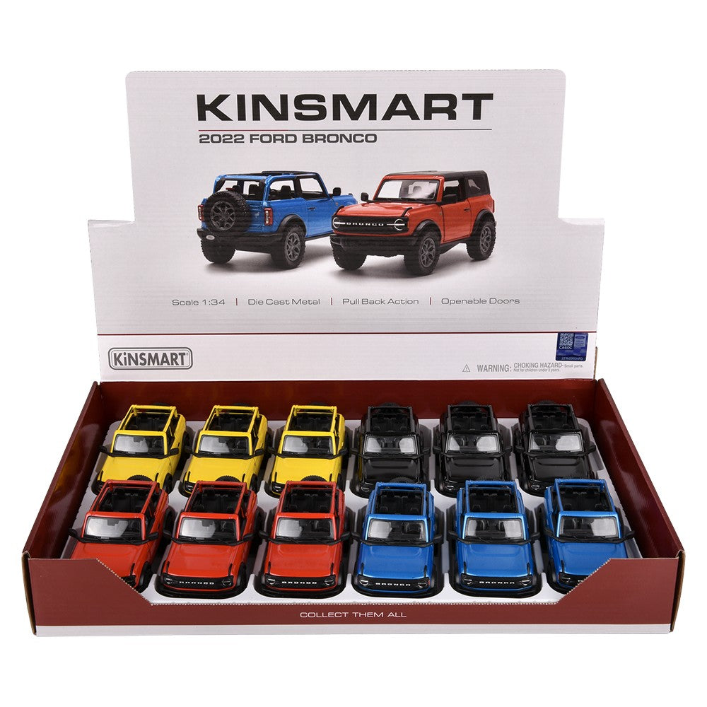 Die-Cast Pull Back 2022 Ford Bronco Open Top (12 Pc Display)
