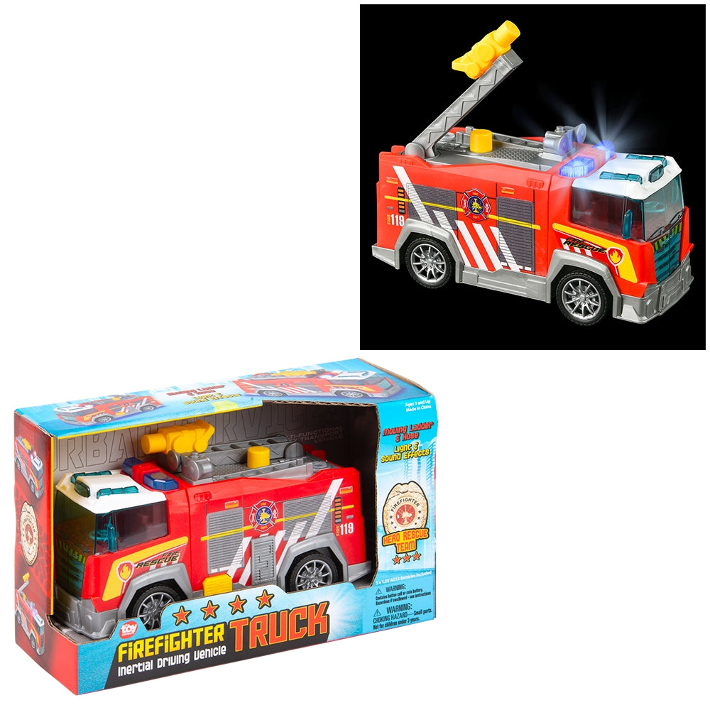 Fire Engine Toy With Light, Sound & Water Squirt