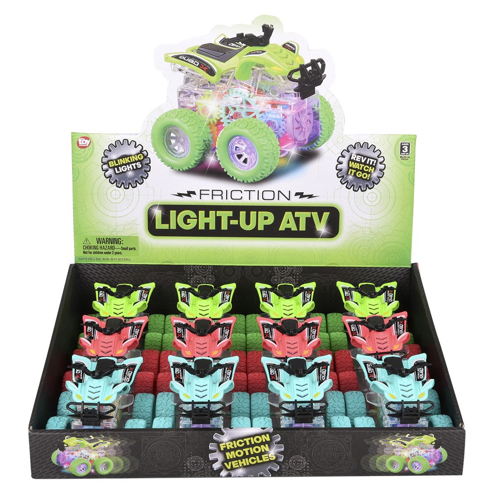 Light-Up ATV Friction Gear Toy (12 PC Display)