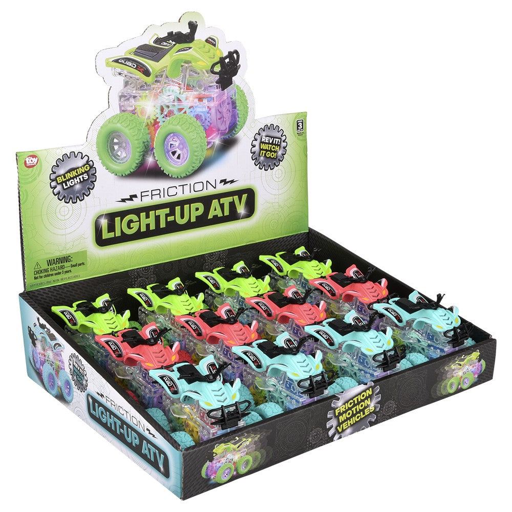 Light-Up ATV Friction Gear Toy (12 PC Display)