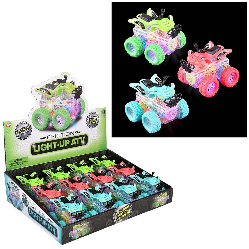 Light-Up ATV Friction Gear Toy (12 PC Display)