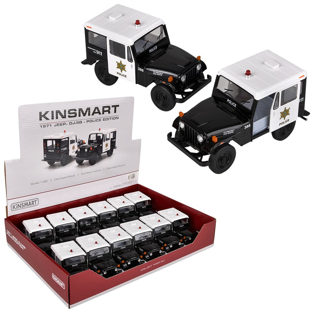 Die-Cast Pull Back 1971 Jeep DJ-5B Police (1 DSP)