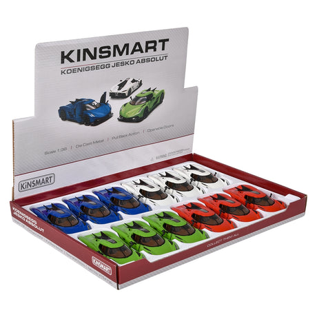 Die-Cast Pull Back Koenigsegg Jesko Absolut (12 PC Display)