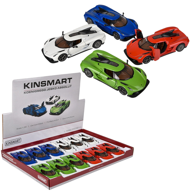 Die-Cast Pull Back Koenigsegg Jesko Absolut (12 PC Display)
