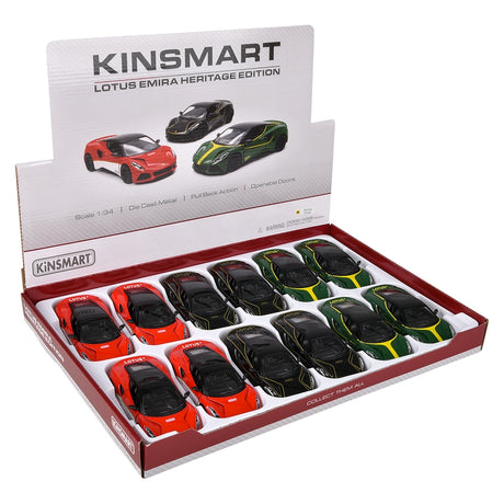 Die-Cast Pull Back Lotus Emira Heritage (12 PC Display)