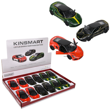 Die-Cast Pull Back Lotus Emira Heritage (12 PC Display)