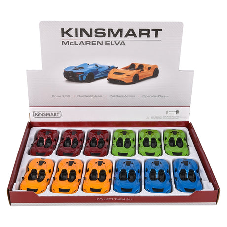 Die-Cast Pull Back McLaren Elva (12 Pc Display)