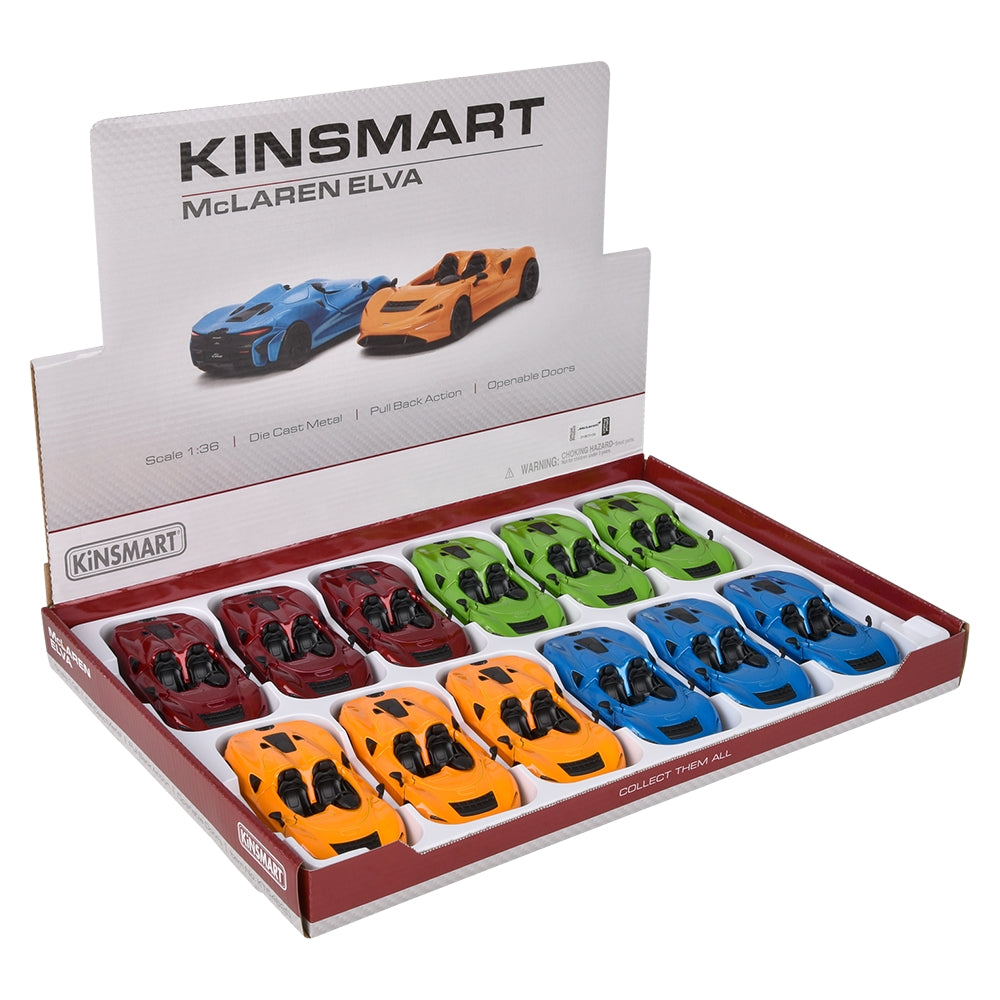 Die-Cast Pull Back McLaren Elva (12 Pc Display)