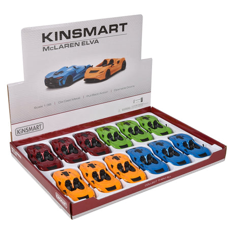Die-Cast Pull Back McLaren Elva (12 Pc Display)