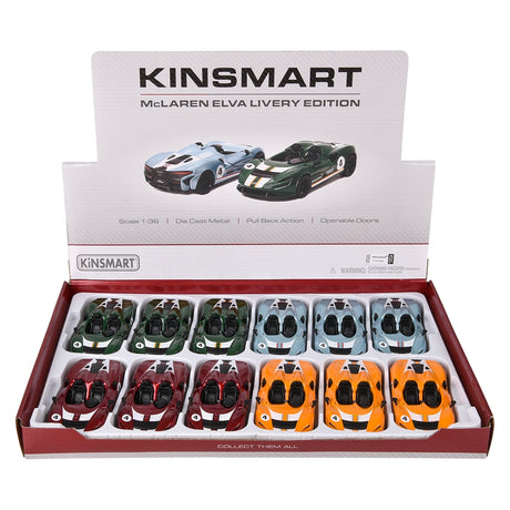 Die-Cast Pull Back McLaren Elva Livery (12 Ct)