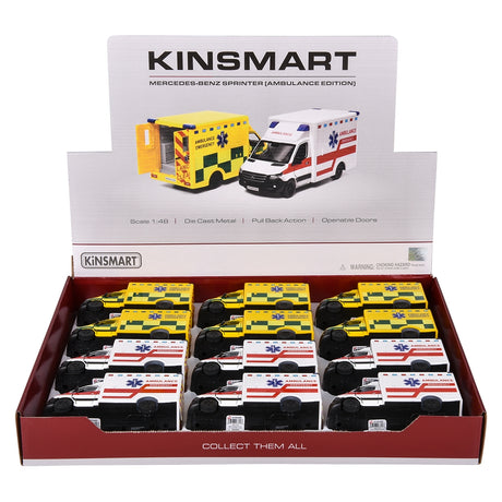 Die-Cast Mercedes-Benz Sprinter Ambulance (12 PC Display)