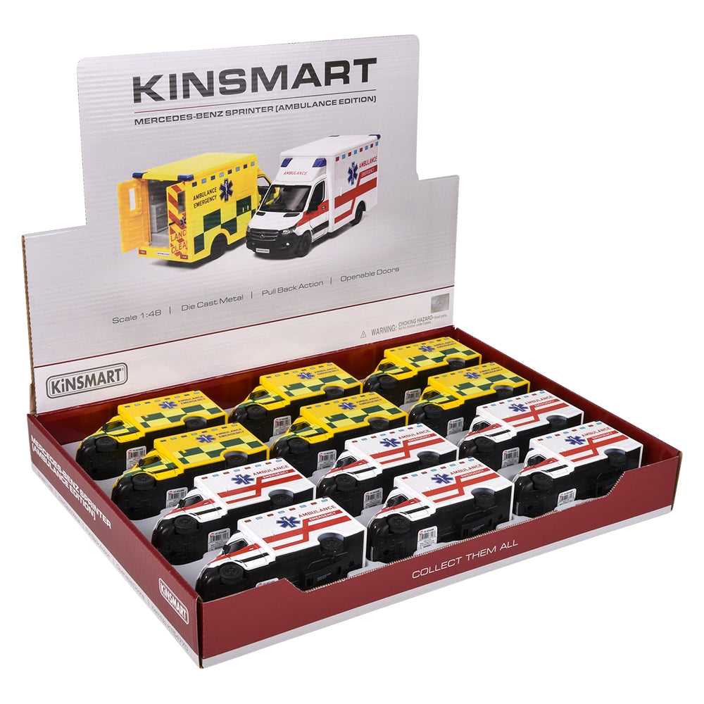 Die-Cast Mercedes-Benz Sprinter Ambulance (12 PC Display)
