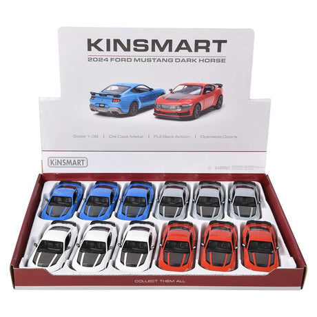 Die-Cast Pull Back 2024 Ford Mustang Dark Horse (1 DSP)
