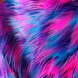 Purple Pink Turquoise Shaggy Versicolor Faux Fur Fabric,