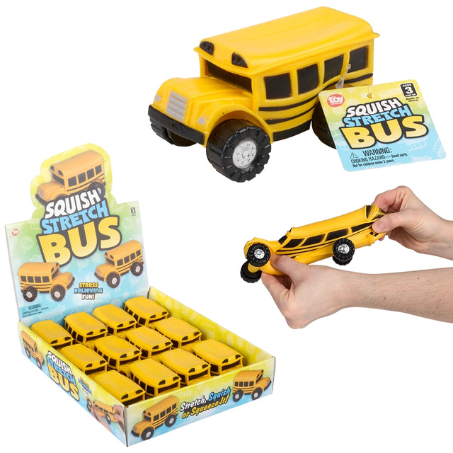 Stretch And Squish School Bus (12 PC Display)