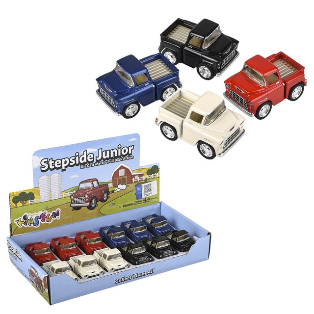 Die-Cast Pull Back Mini Chevy Stepside (12 Pc Display)