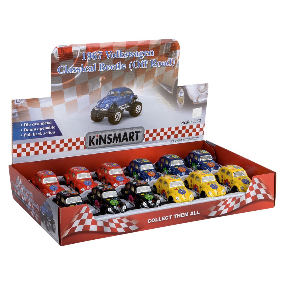 Die-Cast Pull Back VW Beetle (12 PC Display)