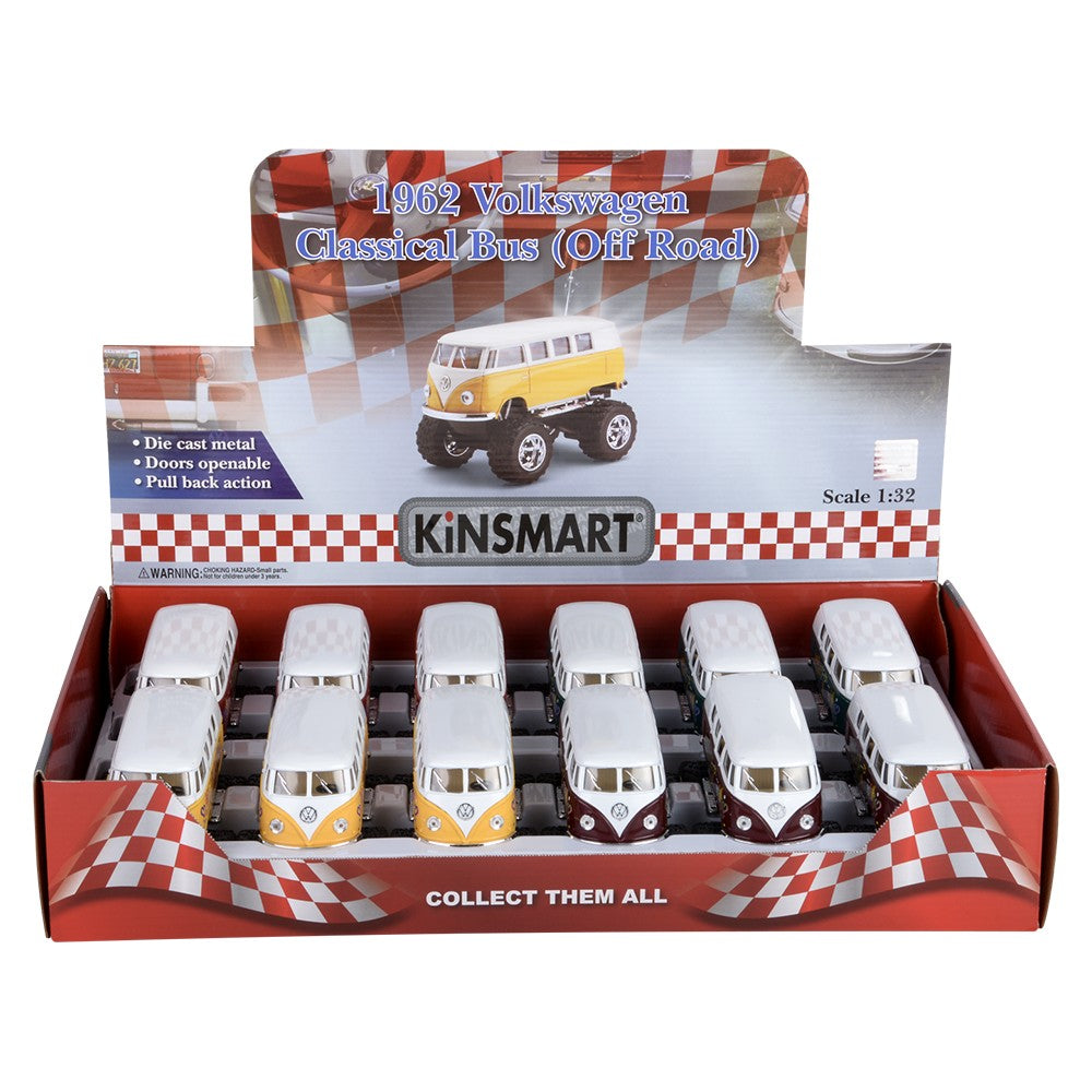 Die-Cast Pull Back VW Bus (12 Pc Display)