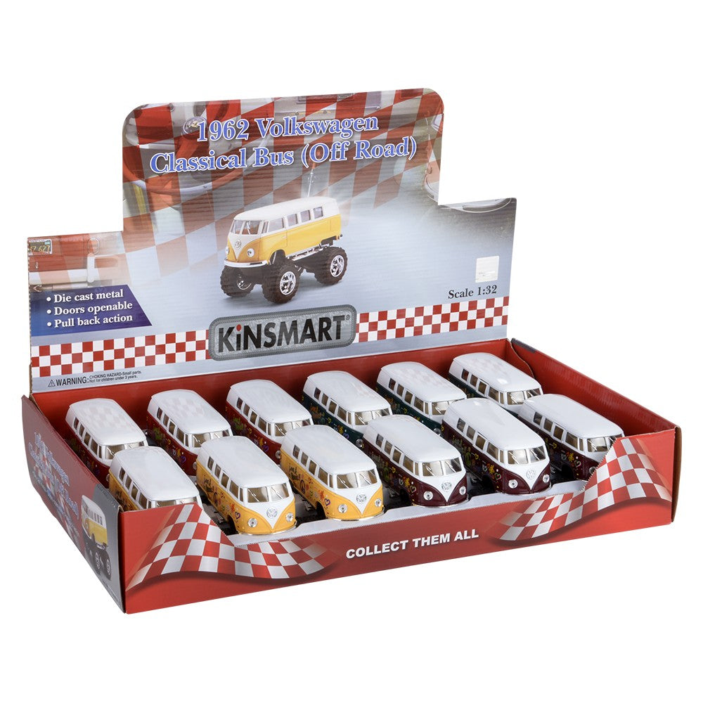 Die-Cast Pull Back VW Bus (12 Pc Display)