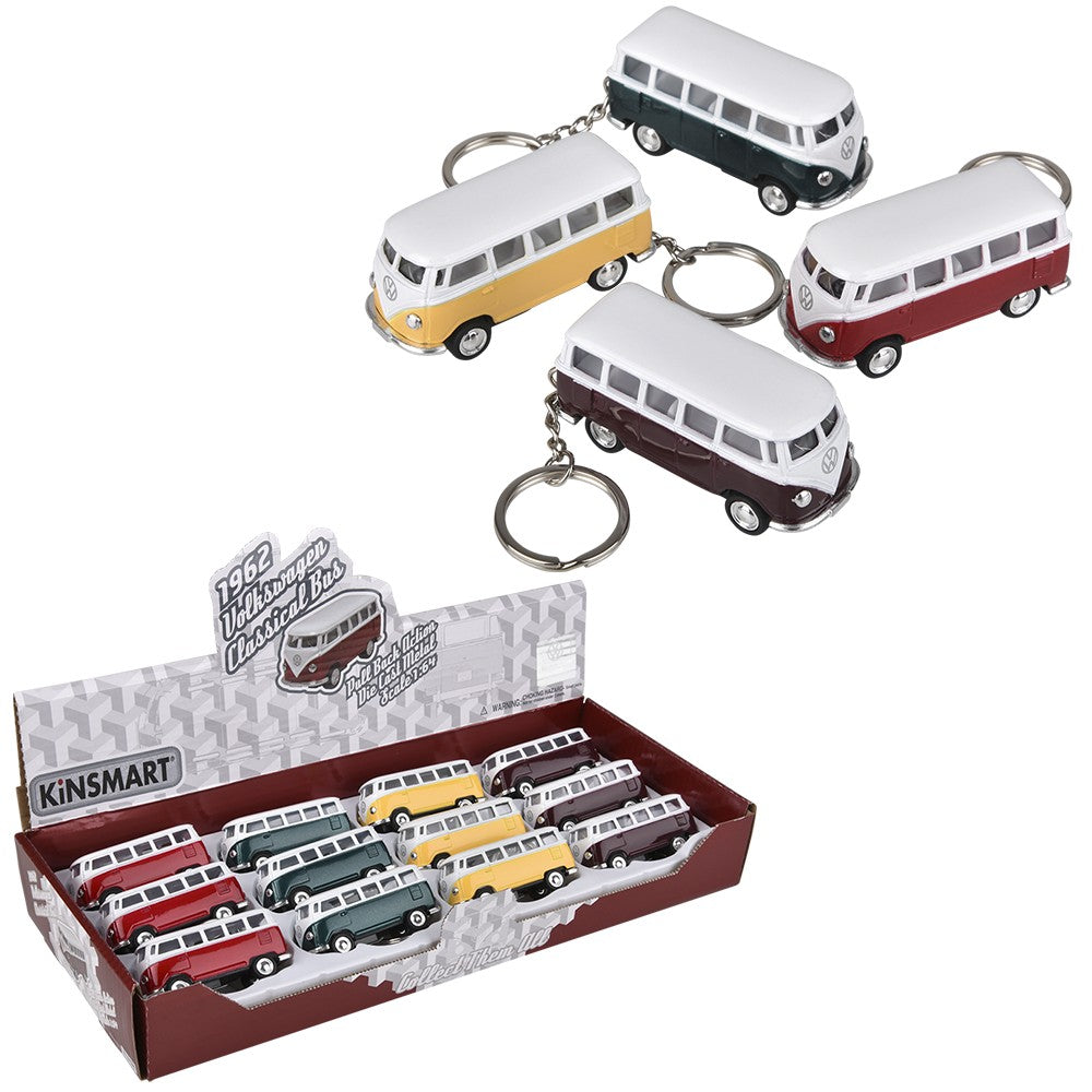 VW Bus Keychain Pull Back Die-Cast (12 PC Display)