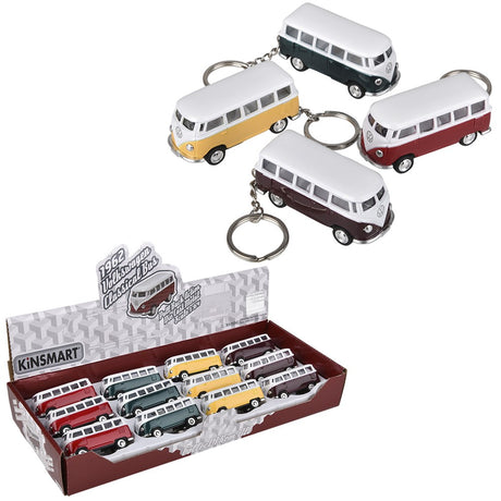 VW Bus Keychain Pull Back Die-Cast (12 PC Display)