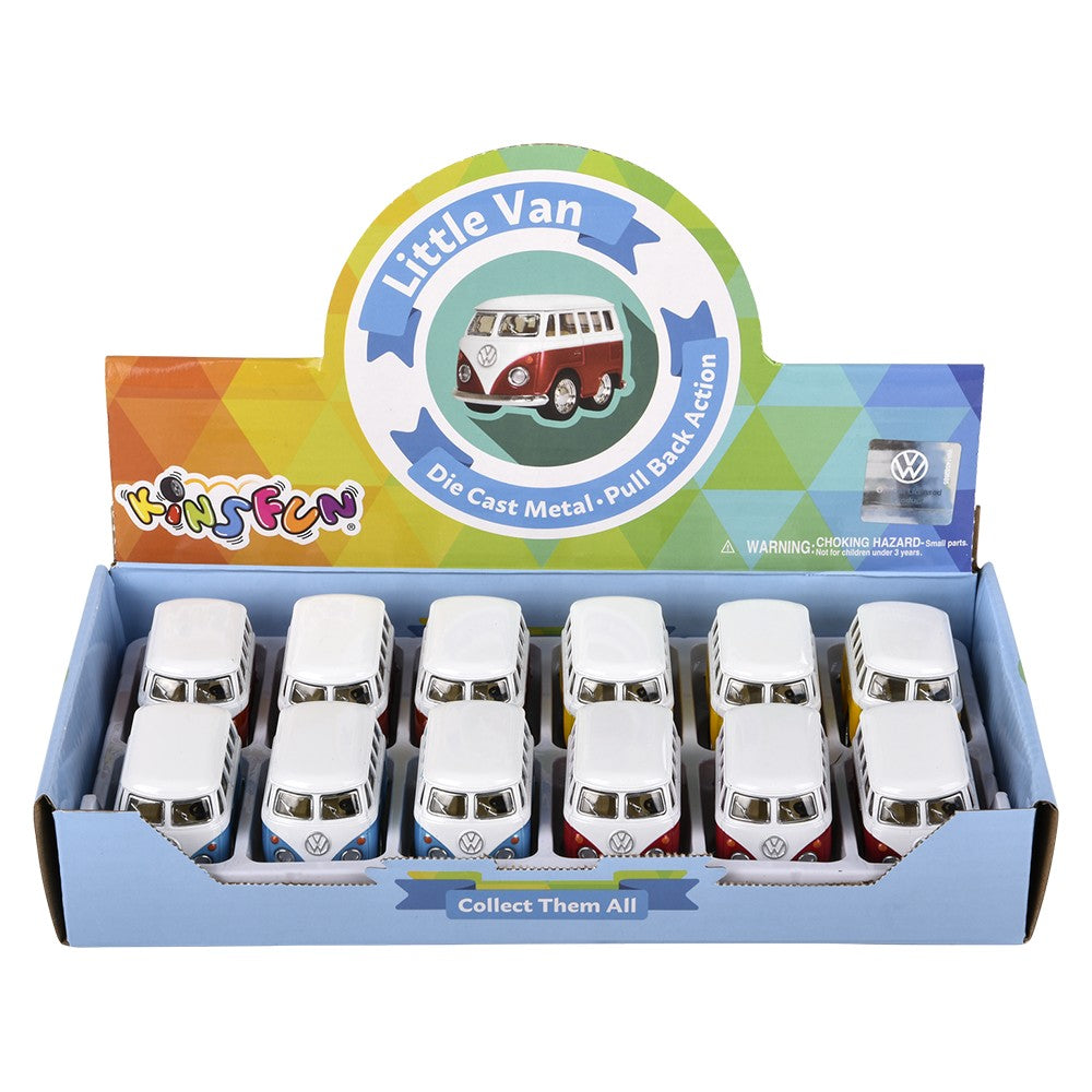 Die-Cast Pull Back VW Mini Bus (12 Display)