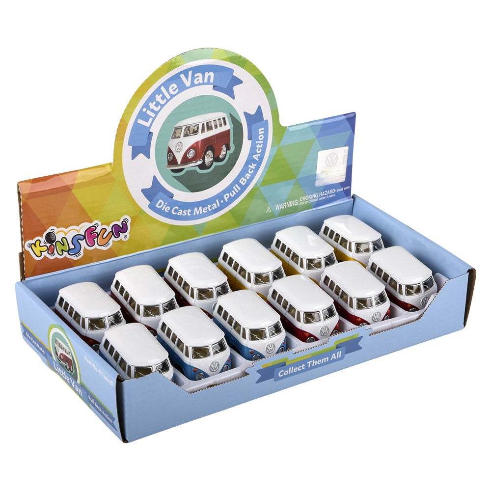 Die-Cast Pull Back VW Mini Bus (12 Display)