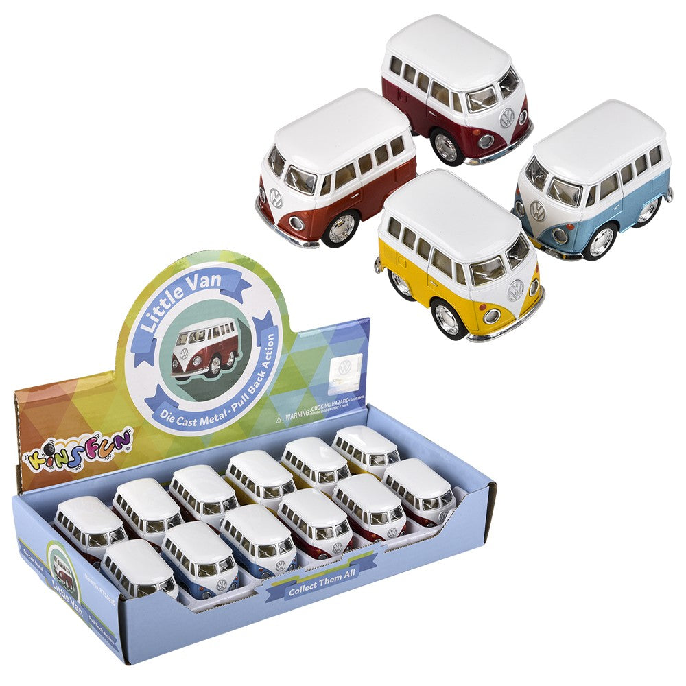 Die-Cast Pull Back VW Mini Bus (12 Display)