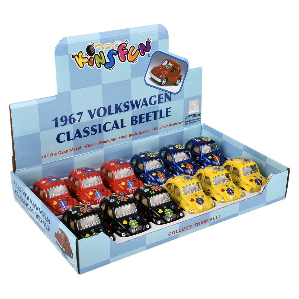 Die-Cast Pull Back 1967 VW Classic Beetle (12 Pc Display)