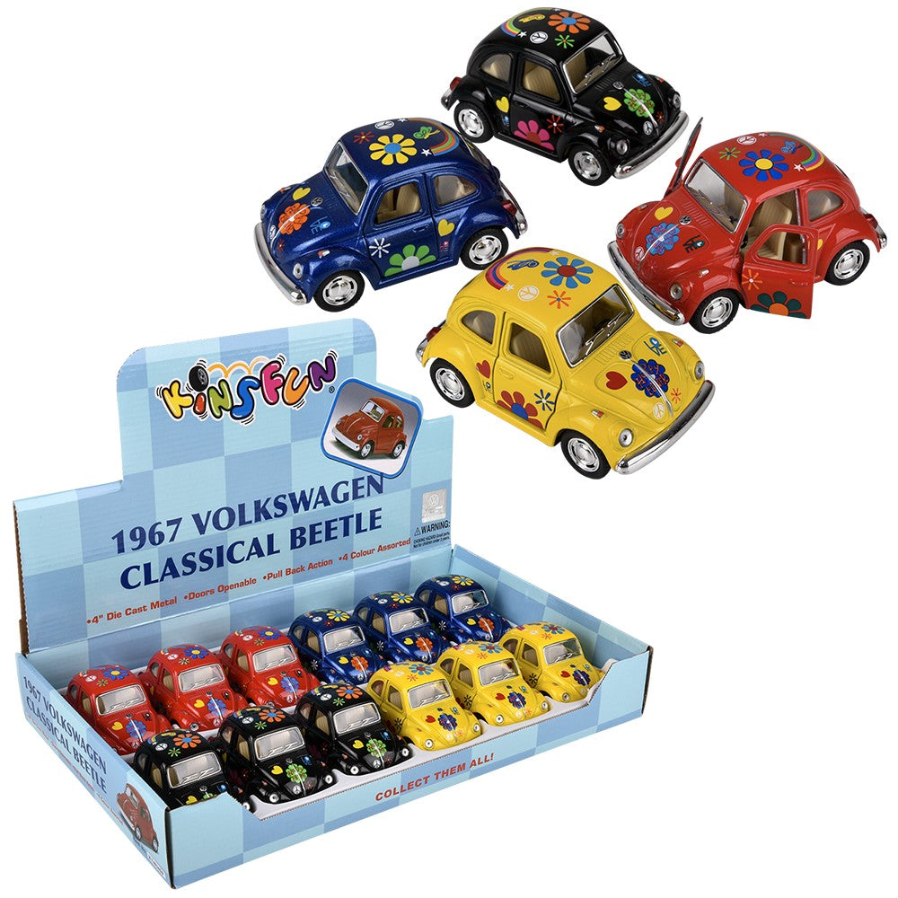 Die-Cast Pull Back 1967 VW Classic Beetle (12 Pc Display)