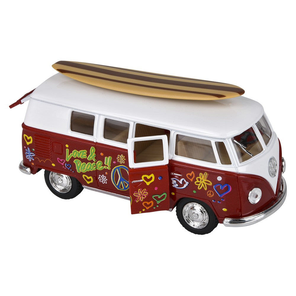 Die-Cast Pull Back 1962 VW Bus Surfboard (1 DSP)