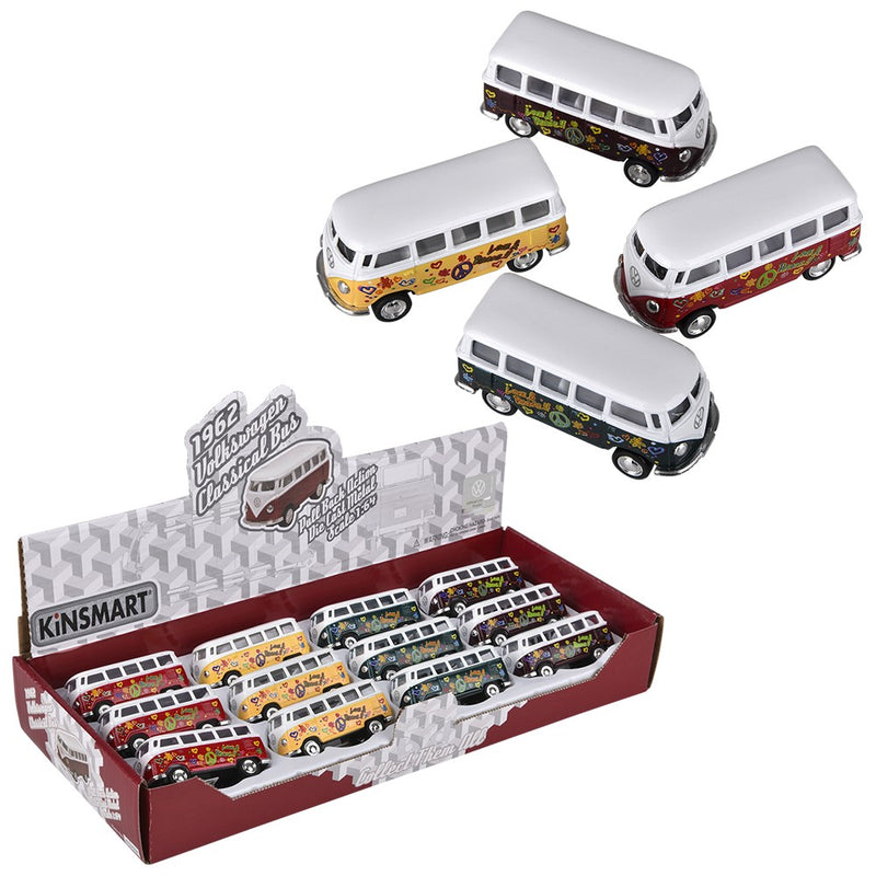 Die-Cast Pull Back 1962 VW Classic Bus (12 Pc Display)