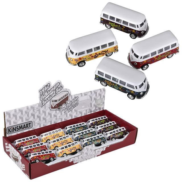 Die-Cast Pull Back 1962 VW Classic Bus (12 Pc Display)