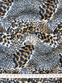 Velboa Faux Fur Fabric Brown Tiger Leopard Hybrid