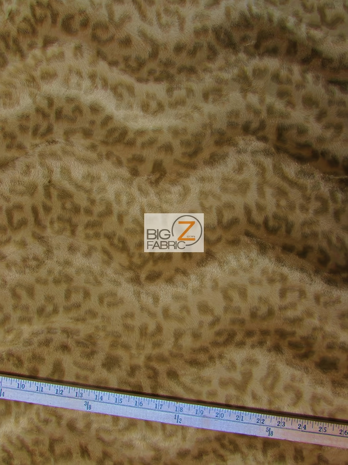 Light Coffee Velboa Leopard Animal Short Pile Fabric