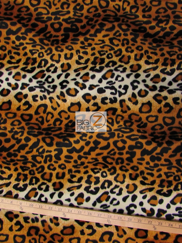 Gold Velboa Leopard Animal Short Pile Fabric