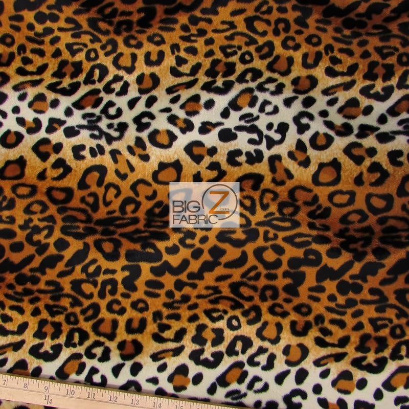 Gold Velboa Leopard Animal Short Pile Fabric