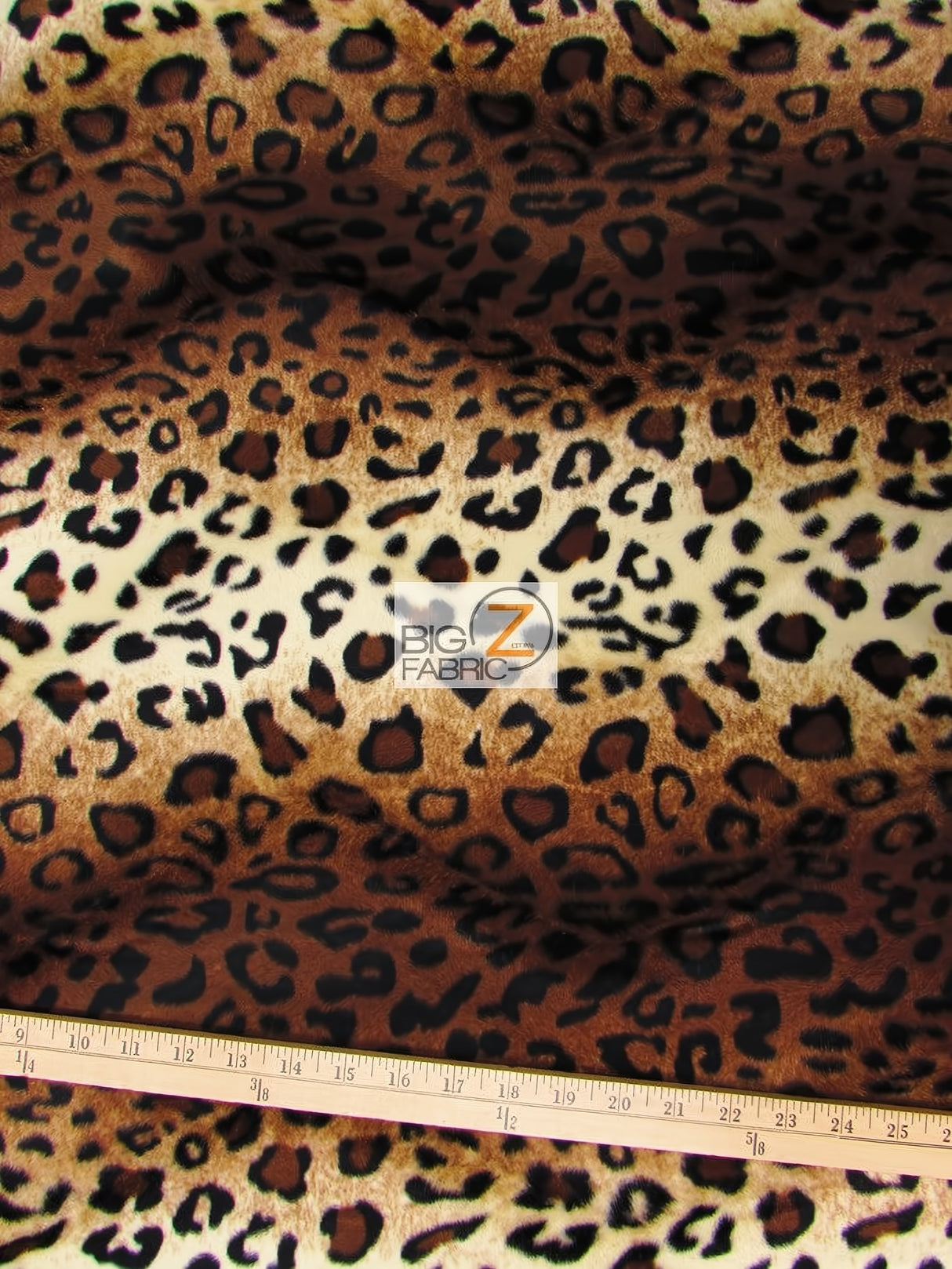 Brown/Light Brown Velboa Leopard Faux Fur Fabric